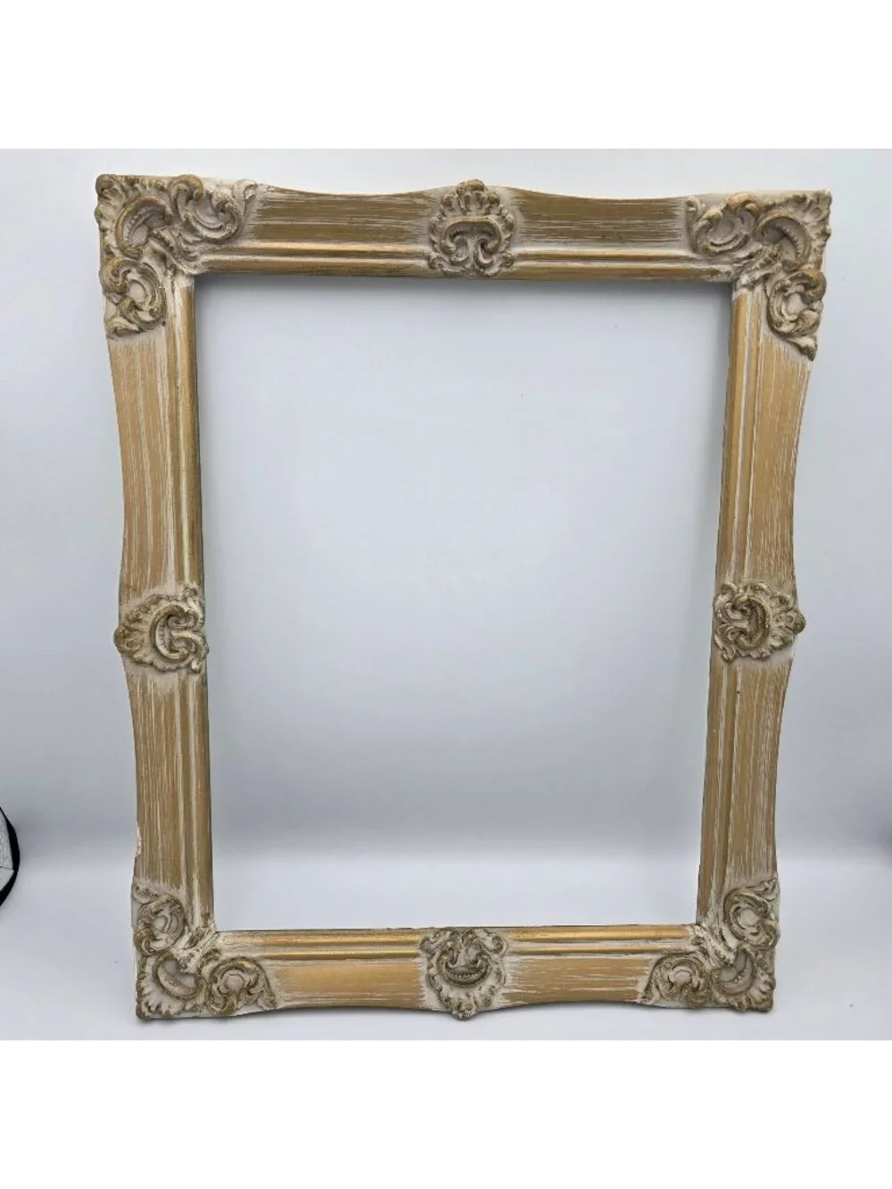 Vintage Ornate Baroque Style Gold & White Picture Frame 10